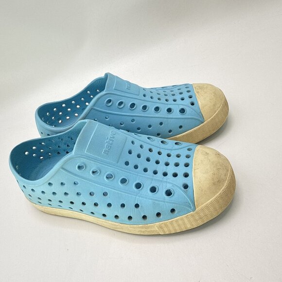 Native Shoes Kids Size C12 Blue Jefferson Slip‎ On Rubber Water Washable Beach - Picture 1 of 9